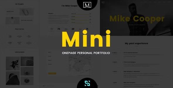 Mini - Onepage Personal Portfolio Theme Nulled