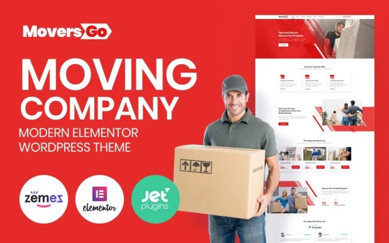 MoversGo Nulled Moving Company Modern WordPress Elementor Theme Free Download