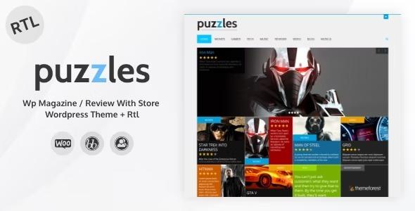Puzzles WP Magazine Review with Store WordPress Theme + RTL Nulled