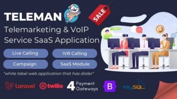 Teleman – Telemarketing & VoIP Service SaaS Application Nulled