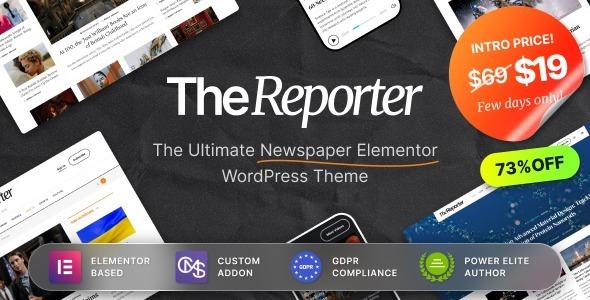 The Reporter Newspaper Editorial WordPress Theme Nulled