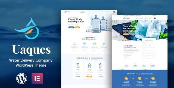 Uaques Drinking Water Delivery WordPress Theme Nulled