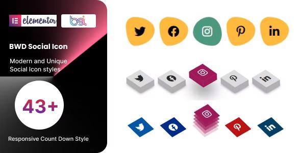 free download BWD Social Icon addon for elementor nulled