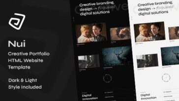 free download Nui - Creative Portfolio Showcase HTML Website Template nulled