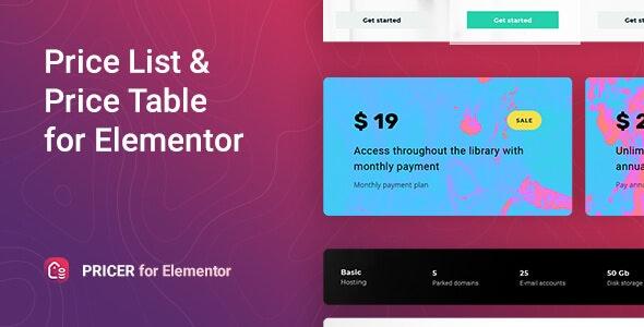 free download Pricer – Price List for Elementor nulled