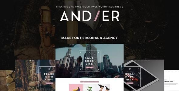 Andier – Responsive One & Multi Page Portfolio Theme Nulled