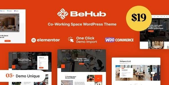 BeHub Coworking Space WordPress Theme Nulled