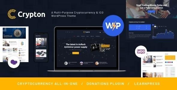 Crypton A Multi-Purpose Cryptocurrency WordPress Theme Nulled