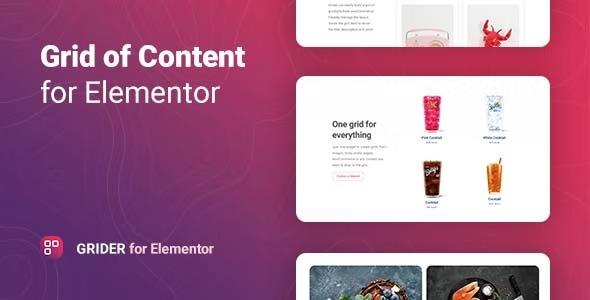 Grider Nulled Grid of Content and Products for Elementor Free Download
