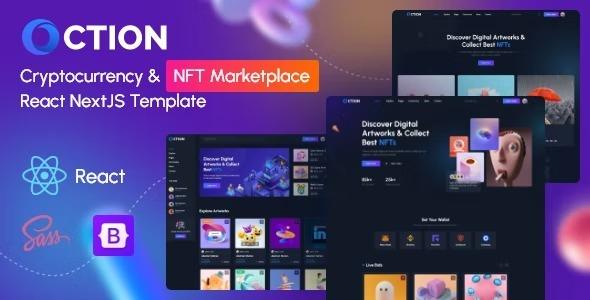Oction NFT Marketplace React NextJs Template Nulled Free Download