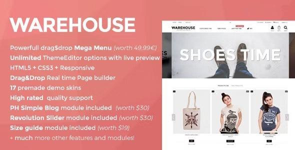 Warehouse + Modules – Clean Responsive Prestashop Theme Free Download