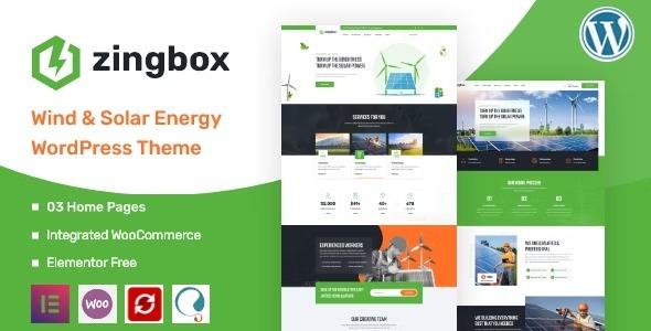 Zingbox Wind & Solar Energy WordPress Theme Nulled