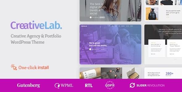 free download Creative Lab - Studio Portfolio & Design Agency WordPress Theme nulled