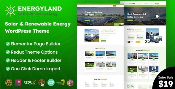free download Energyland - Solar & Renewable Energy WordPress Theme nulled