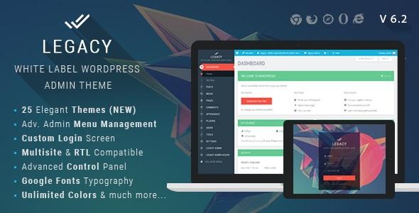 free download Legacy - White label WordPress Admin Theme nulled