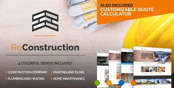 free download ReConstruction - Contractor & Building Theme nulled