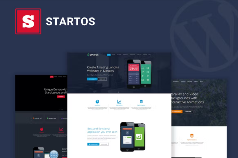 free download Startos - Modern App Landing Page WordPress Theme nulled