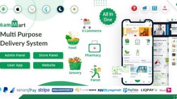 6amMart Multivendor Food, Grocery, eCommerce, Parcel, Pharmacy delivery app with Admin & Website Nulled Free Download