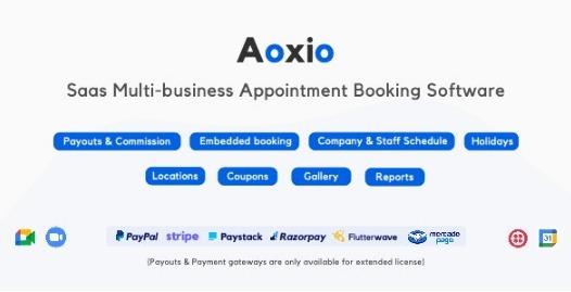 Aoxio script for booking multi-business SaaS services Nulled Free Download