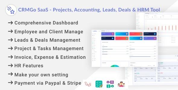 CRMGo SaaS - Projects, Accounting, Leads, Deals & HRM Tool Nulled