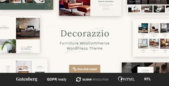 Decorazzio Interior Design and Furniture Store WordPress Theme Nulled