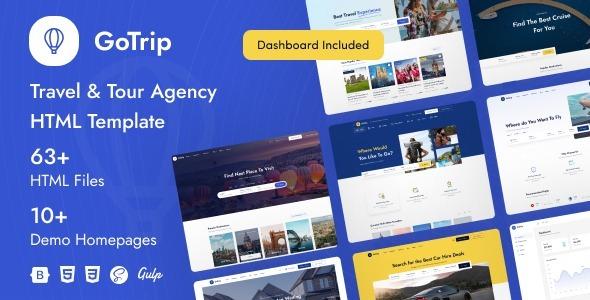 GoTrip – Travel & Tour Agency HTML Template Nulled