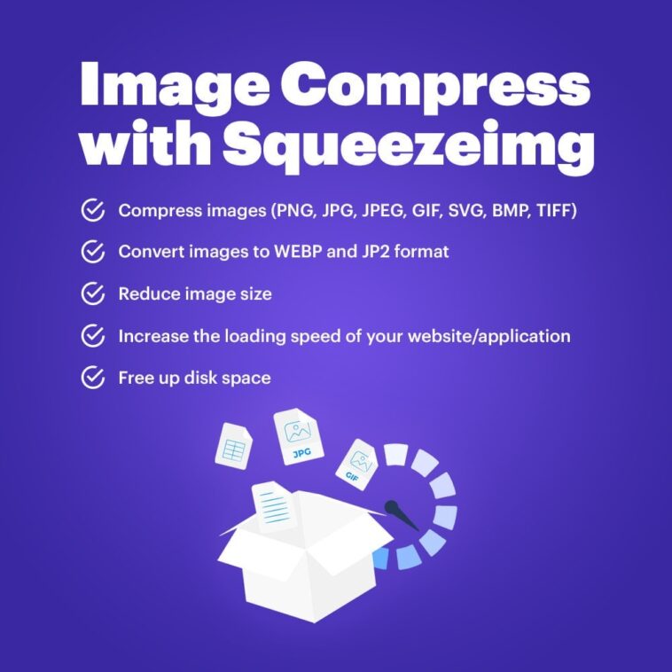 Image Compress with Squeezeimg + Convert to webp, jp2 Nulled