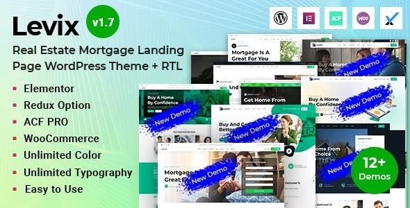 Levix Real Estate Mortgage WordPress Theme Nulled