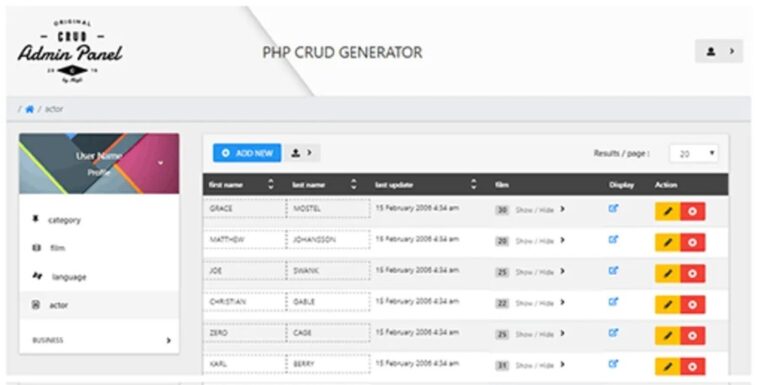 PHP CRUD Generato Nulled