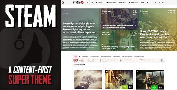 Steam Responsive Retina Review Magazine Theme Nulled