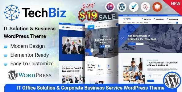 Techbiz IT Solution Service WordPress Theme Nulled
