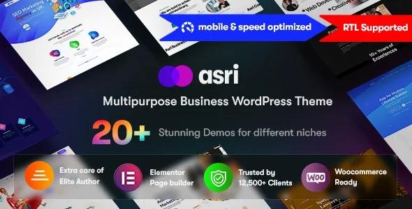 free download Asri - One Page Multipurpose Business WP Theme nulled