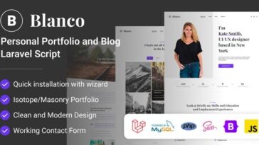 free download Blanco Personal Portfolio and Blog Laravel Script nulled