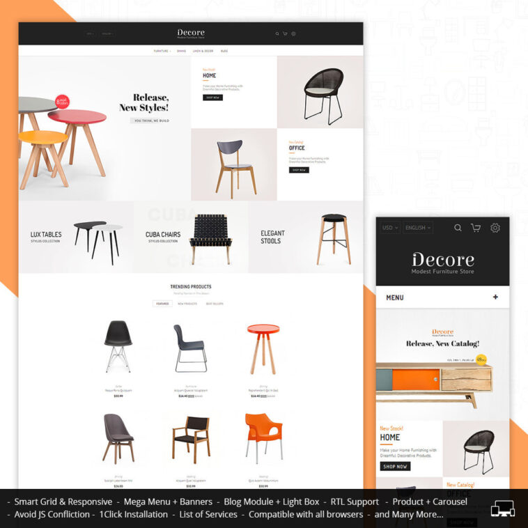 free download Decore – Modest Furniture Store Template for Prestashop nulled