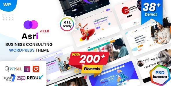 Asri One Page Multipurpose Business WordPress Theme Nulled Free Download