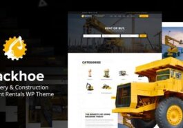 Backhoe Nulled Construction Equipment Rentals WordPress Theme Free Download