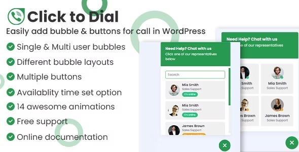 Click to dial Nulled Direct call from website WordPress plugin Free Download