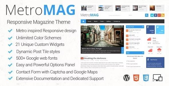 Metro Magazine Responsive WordPress Theme Nulled Free Download