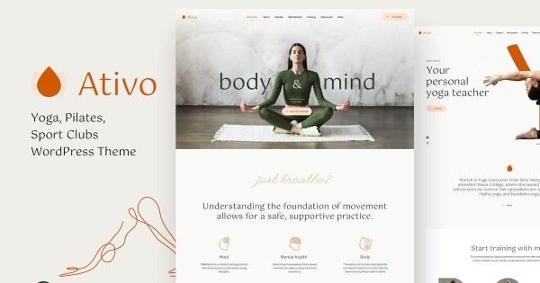 Ativo Pilates Yoga WordPress Theme Nulled Free Download