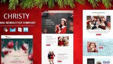 Christy Nulled Responsive Christmas Email Template with Stampready Builder Access Free Download