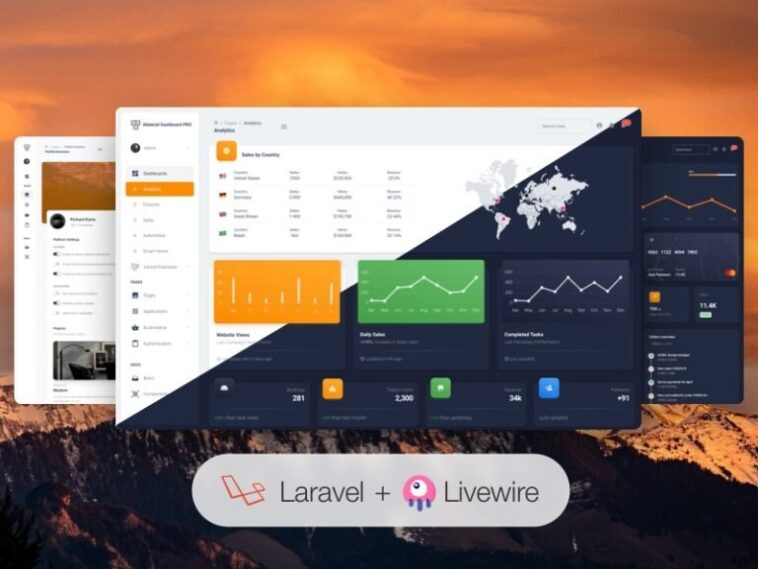 Material Dashboard 2 PRO Laravel Livewire Nulled Free Download