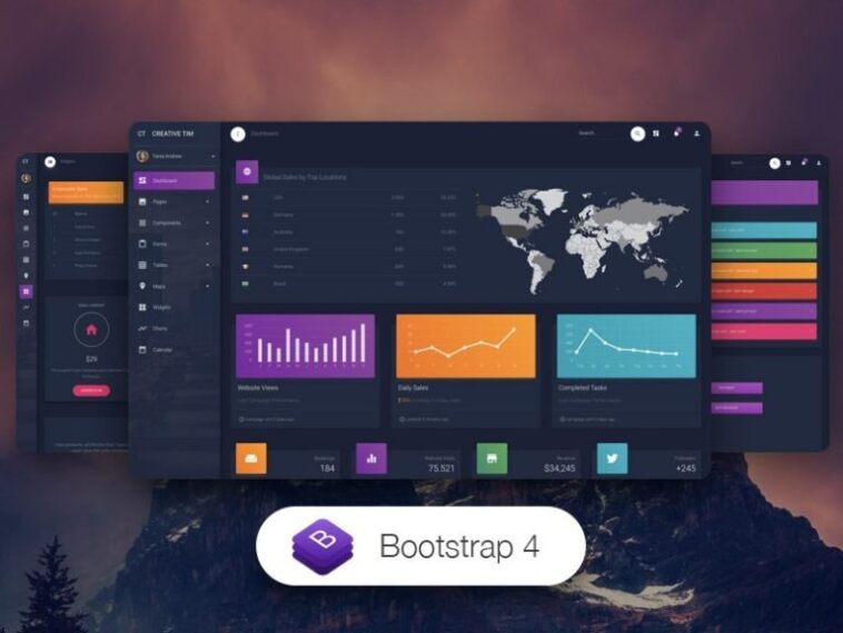 Material Dashboard Dark PRO Nulled Free Download