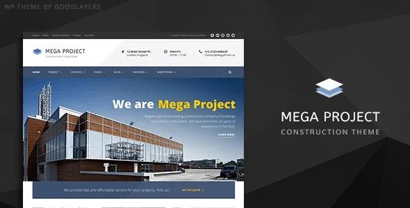 Mega Project Nulled Construction WordPress Free Download