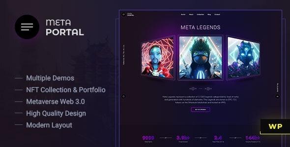 MetaPortal NFT Portfolio WordPress Theme Nulled Free Download