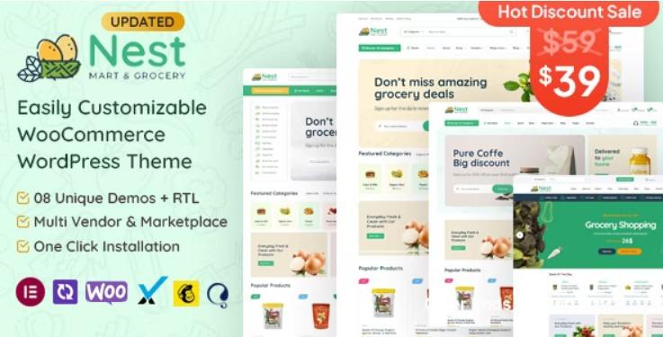 Nest Grocery Store WooCommerce WordPress Theme Nulled Free Download