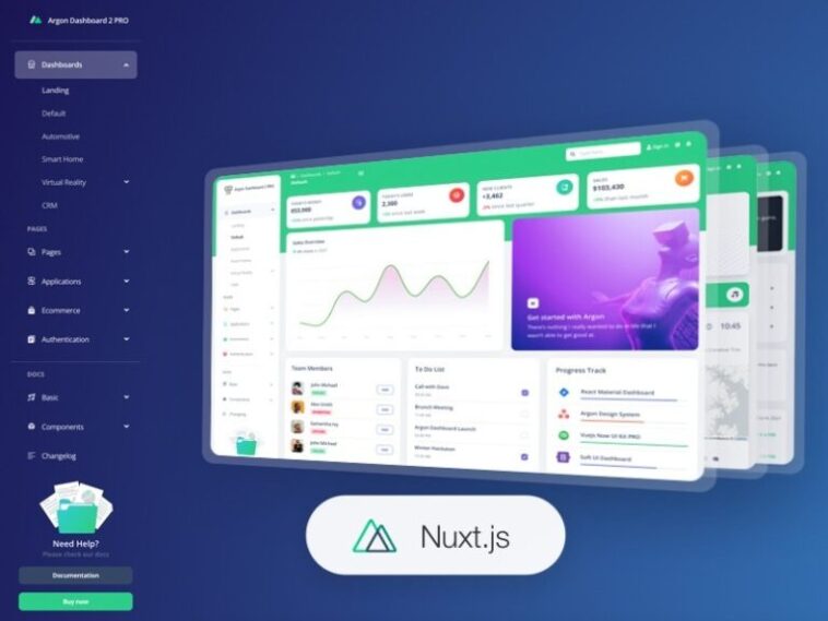 Nuxt Argon Dashboard 2 PRO Nulled Free Download