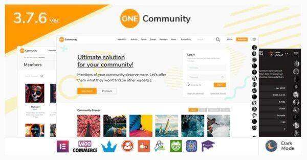 OneCommunity Nulled BuddyPress WordPress Community Theme Free Download