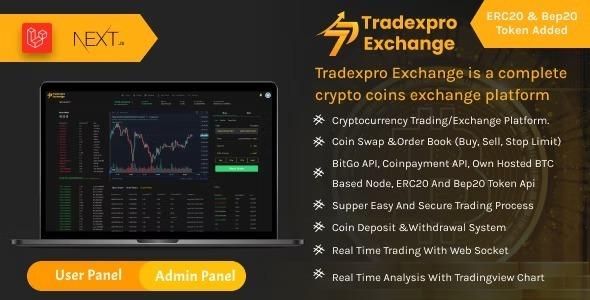 Tradexpro Exchange Nulled Crypto Buy Sell and Trading platform, ERC20 and BEP20 Tokens Supported Free Download