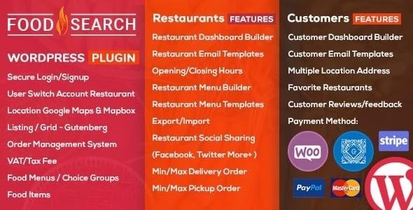 WP Food Search Nulled Single & Multi Restaurant Menu & Food Ordering Plugin Free Download