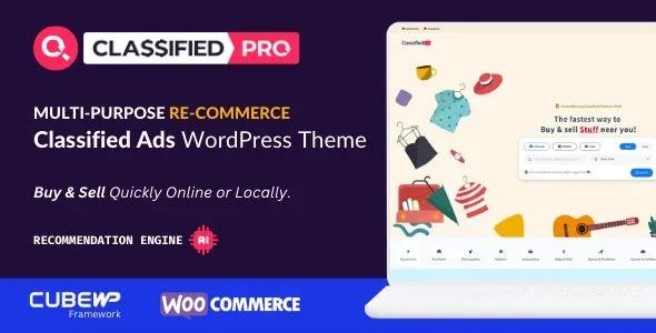 ClassifiedPro Classified Ads & ReCommerce WordPress Theme [NFIX] Nulled Free Download